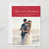 Vacances calligraphie moderne faire-part mariage (Devant)