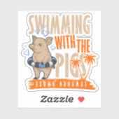Vacances Cochons Exuma Bahamas Sticker Cruise (Feuille)