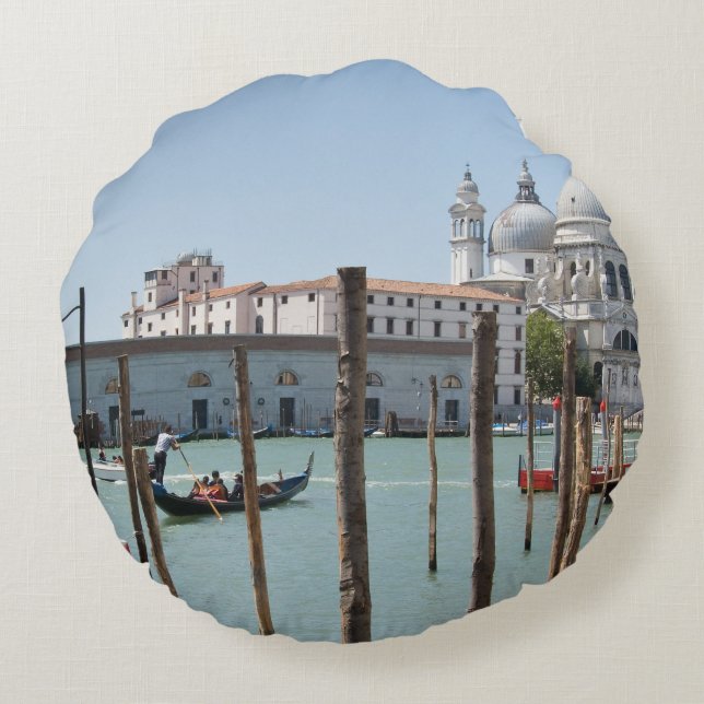 Vacances dans le coussin rond de paysage de Venise (Dos)