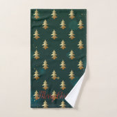 Vacances de Noël-Arbres de Noël en Or (Serviette à main)