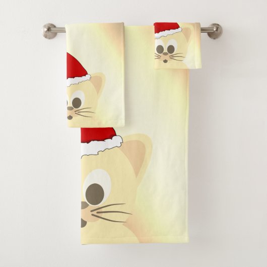 Vacances de Noël-Chat, Chapeau de Père Noël,Flocon (En situation)