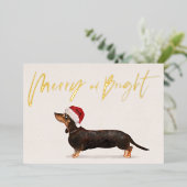Vacances de Noël Dachshund Chien Joyeux Salut (Debout devant)