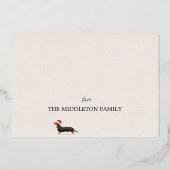 Vacances de Noël Dachshund Chien Joyeux Salut (Verso)