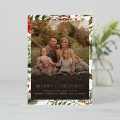 Vacances de Noël Famille Photo Salutations Gold (Debout devant)