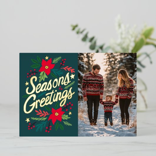 Vacances de Noël Joyeuses Fêtes PHOTO PERSONNALISÉ (Debout devant)