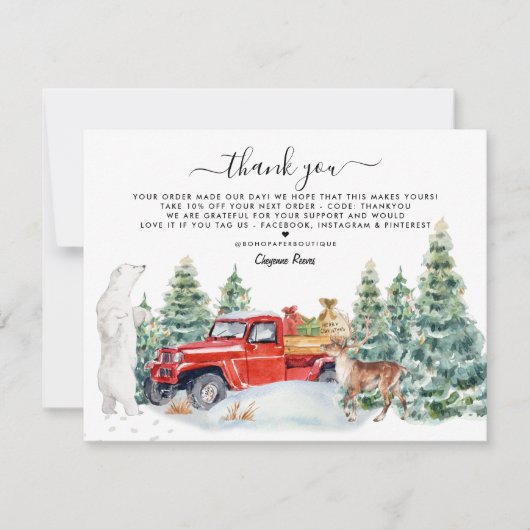 Vacances de Noël | Merci à nos clients commerciaux (Devant)