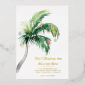 Vacances de Noël Palm Tree Moving Faire-part (Recto)