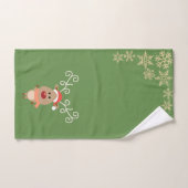 Vacances de Noël-Renne de dessin animé,Flocons de (Serviette à main)