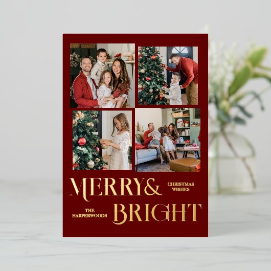 Vacances de Noël Script Famille Photo Collage (Debout devant)