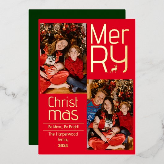 Vacances de Noël simples Typographie moderne Photo (Recto/Verso)