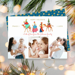 Vacances de Noël trois sages carte de 3 photos
