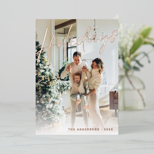 Vacances de photos de famille de script minimalist (Debout devant)