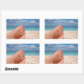 Vacances d'été autocollant rectangulaire (Feuille)