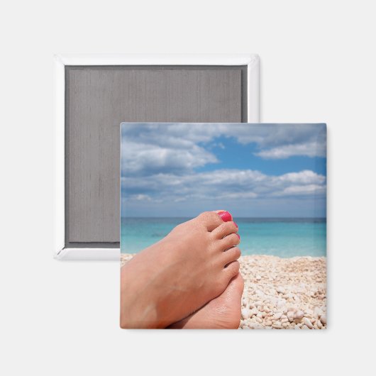 Vacances d'été carré aimant (Recto/Verso)