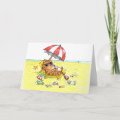 Vacances d'été Carte de voeux chat (Devant)