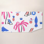 Vacances d'été : Palm Trees Ananas Motif (Serviette de bain)