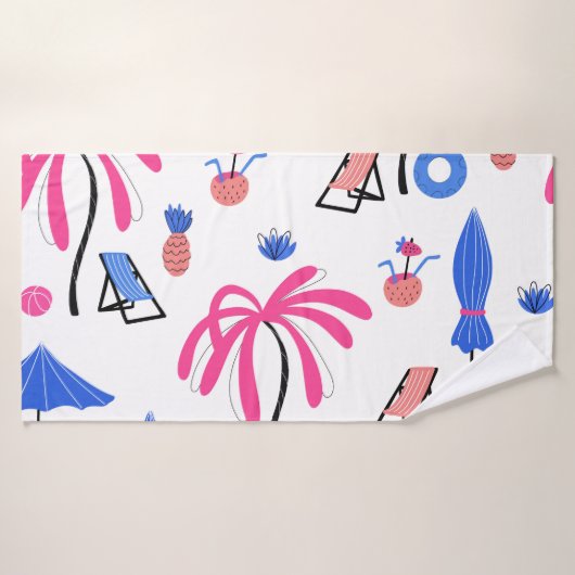 Vacances d'été : Palm Trees Ananas Motif (Serviette de bain)