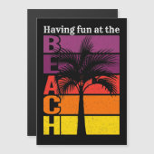 Vacances d'été S'amuser à la plage Retro Magnet (Devant / Derrière)