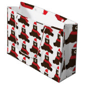 Vacances d'hiver Brown Ours Grand sac cadeau (Devant Angle)