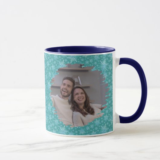 Vacances d'hiver Flocon de neige Noël Photo Mug Ca (Droite)