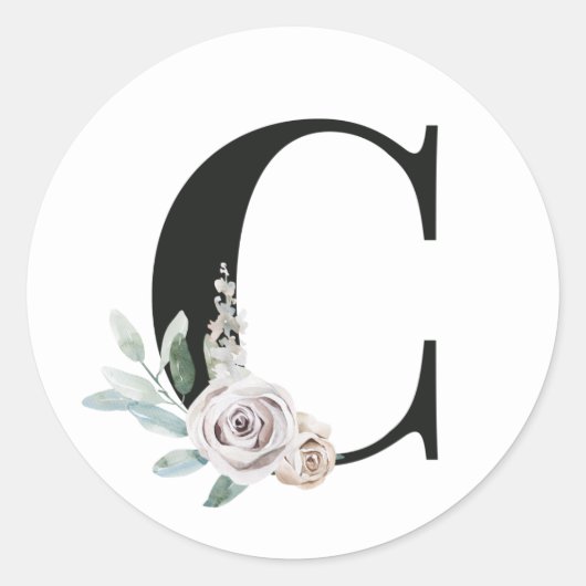 Vacances d'hiver initiales autocollant lettre C (Devant)