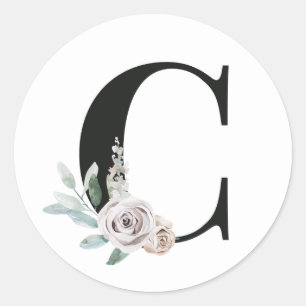 Vacances d'hiver initiales autocollant lettre C