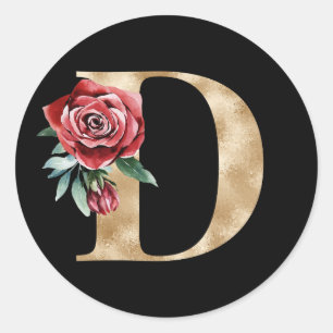 Vacances d'hiver initiales autocollant lettre D