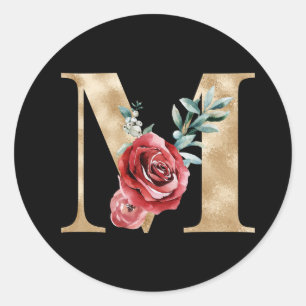 Vacances d'hiver initiales autocollant lettre M