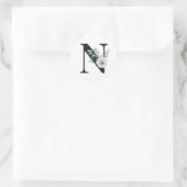 Vacances d'hiver initiales autocollant lettre N (Sac)