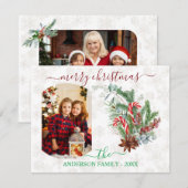 Vacances d'hiver Photo Famille Joyeux Noël Carte (Devant / Derrière)