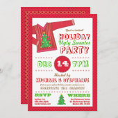 Vacances Doux moche Noël Fête Invitation (Devant / Derrière)