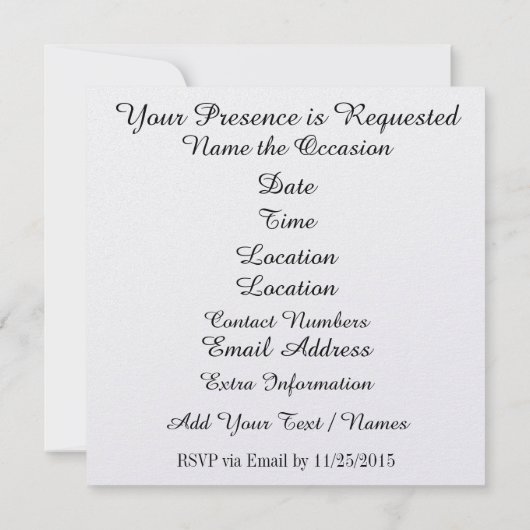 Vacances élégantes - Faire-part de mariage (Dos)