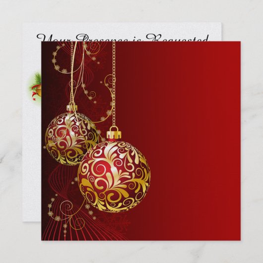 Vacances Élégantes - Invitation de Noël (Devant / Derrière)