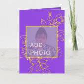 Vacances En Aluminium Carte à huile d'or de conception florale violet (Recto)