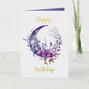 Vacances En Aluminium Carte d'anniversaire de la lune