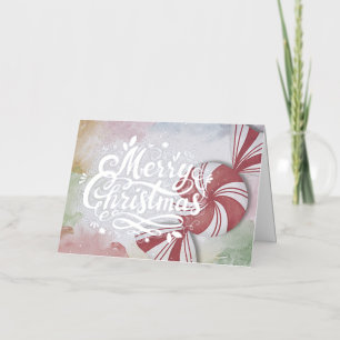 Vacances En Aluminium Carte de Noël Peppermenthe Candy Silver Foil