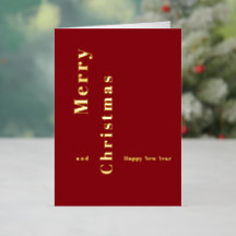 Carte de Noël personnalisée élégante bordeaux or