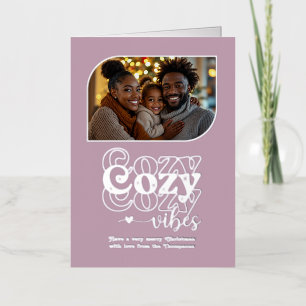 Vacances En Aluminium Carte de Noël Photo Rose Quartz Cozy Vibes