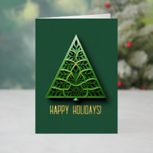 Vacances En Aluminium Carte de voeux Gold Foil pour Noël moderne