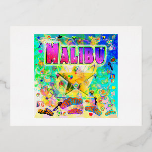 Vacances En Aluminium Carte postale de l'heure de l'époque de Malibu