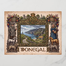 Carte postale de luxe de style vintage Donegal, Ir