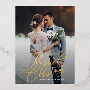 Vacances En Aluminium Carte postale de Noël mariée Foil pour les vacance