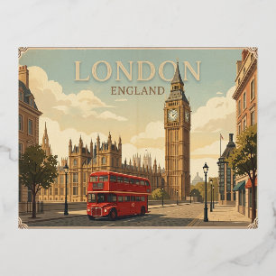Vacances En Aluminium Carte postale de voyage vintage de Londres Anglete
