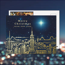 Carte postale photo étoile de Noël à New York