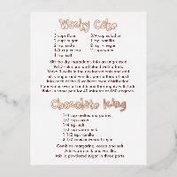 Carte postale Recettes de glaçage au gâteau et au 