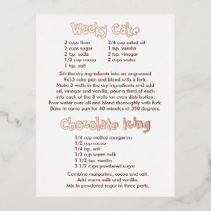 Vacances En Aluminium Carte postale Recettes de glaçage au gâteau et au 