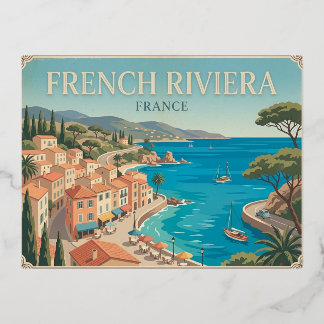 Vacances En Aluminium Riviera française France Carte postale de voyage v