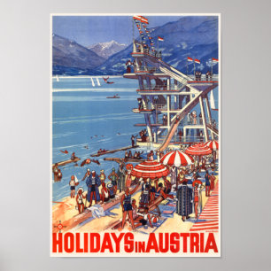 Vacances en Autriche Poster vintage 1933