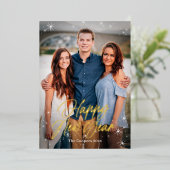 Vacances étincelles Foil heureux Carte photo du No (Debout devant)