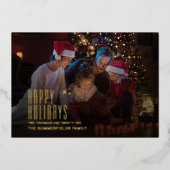 Vacances familiales modernes Photo Christmas Gold (Recto)